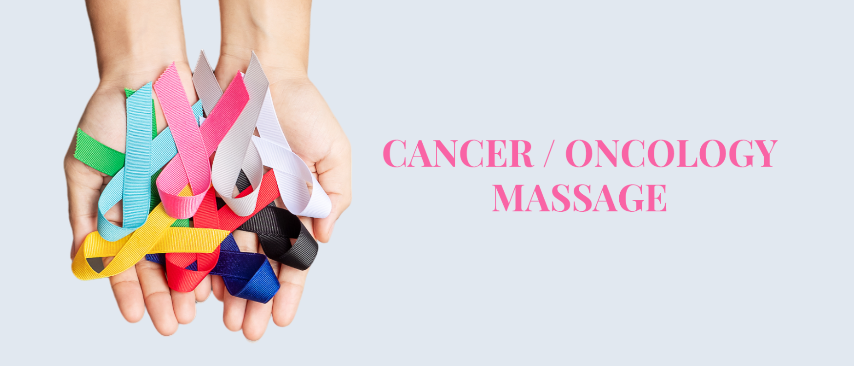 Cancer massage ribbons banner image
